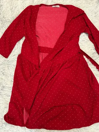 Vestido cruzado rojo lunares Amichi Talla S