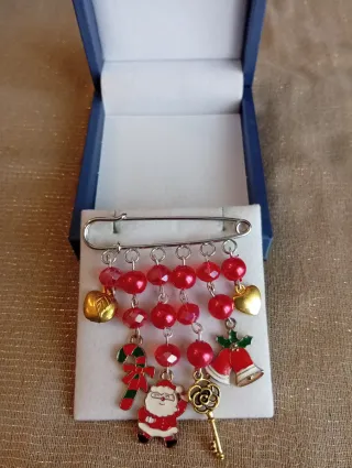 Spilla Natale con Ciondoli Smaltati SCONTO 50%