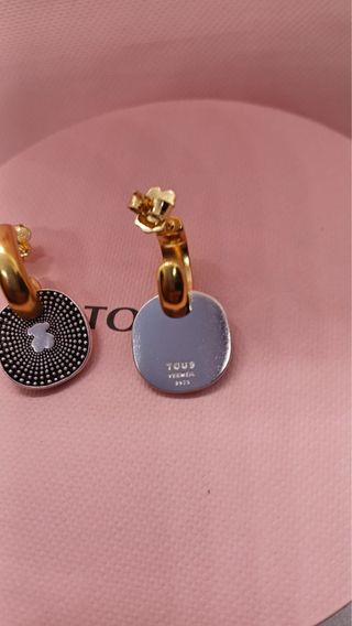 Pendientes Tous Oso Negro y Dorado