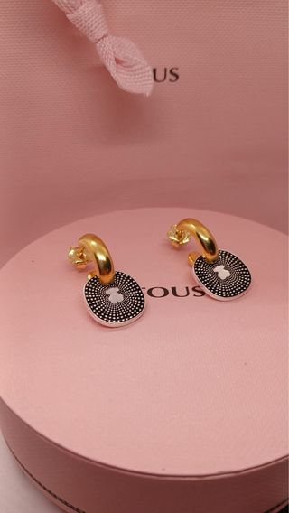 Pendientes Tous Oso Negro y Dorado