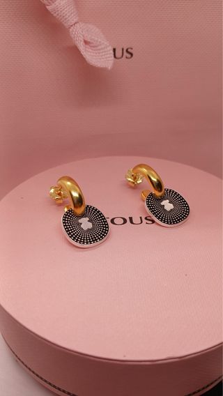 Pendientes Tous Oso Negro y Dorado
