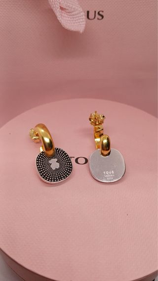 Pendientes Tous Oso Negro y Dorado