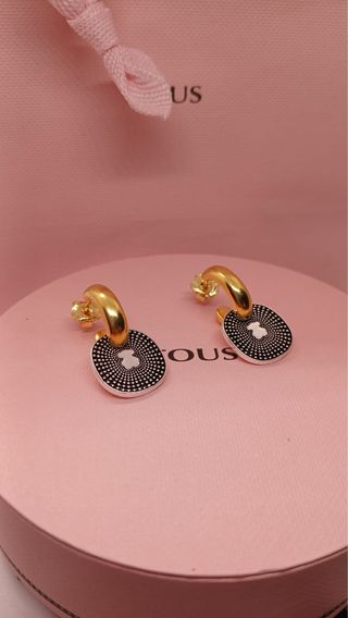 Pendientes Tous Oso Negro y Dorado