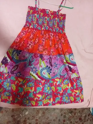 Vestido largo y corto estampado étnico M