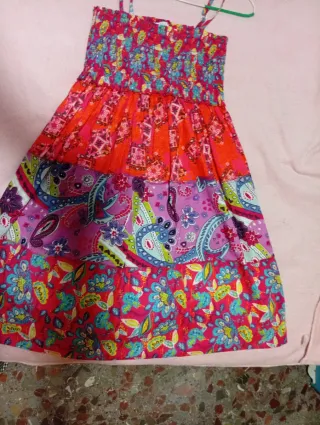 Vestido largo y corto estampado étnico M