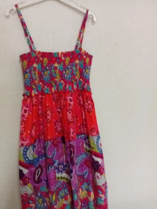 Vestido largo y corto estampado étnico M