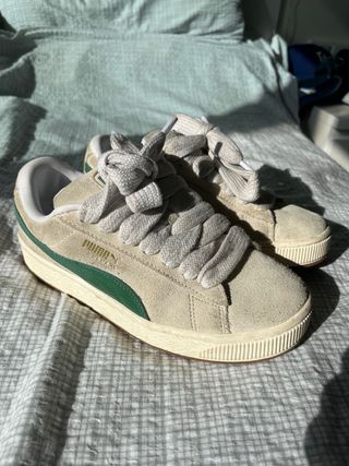 Zapatillas Puma Beige y Verde Talla 37
