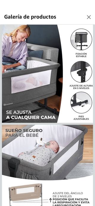 Cuna colecho Kinderkraft neste grow, color beige