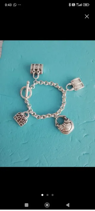 Pulsera Plata Ley Colgantes Bolsos