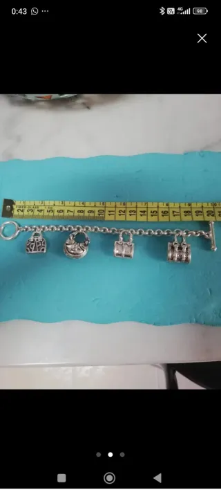 Pulsera Plata Ley Colgantes Bolsos