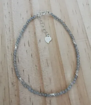 Pulsera Plata y Labradorita Natural