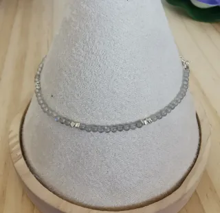 Pulsera Plata y Labradorita Natural