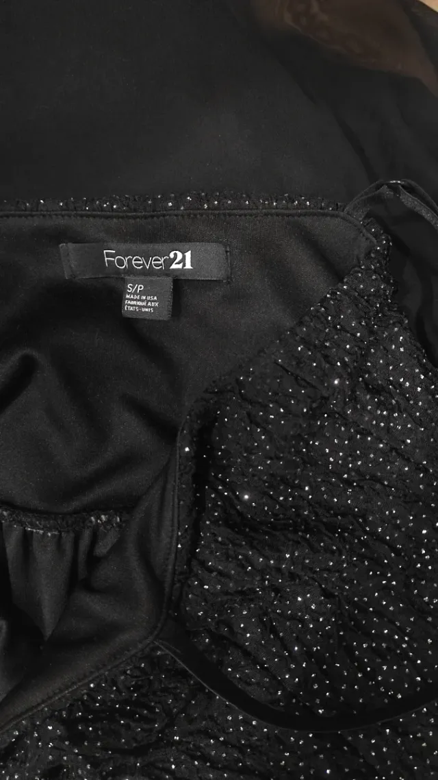 Abito da Festa Nero Forever 21 Taglia S