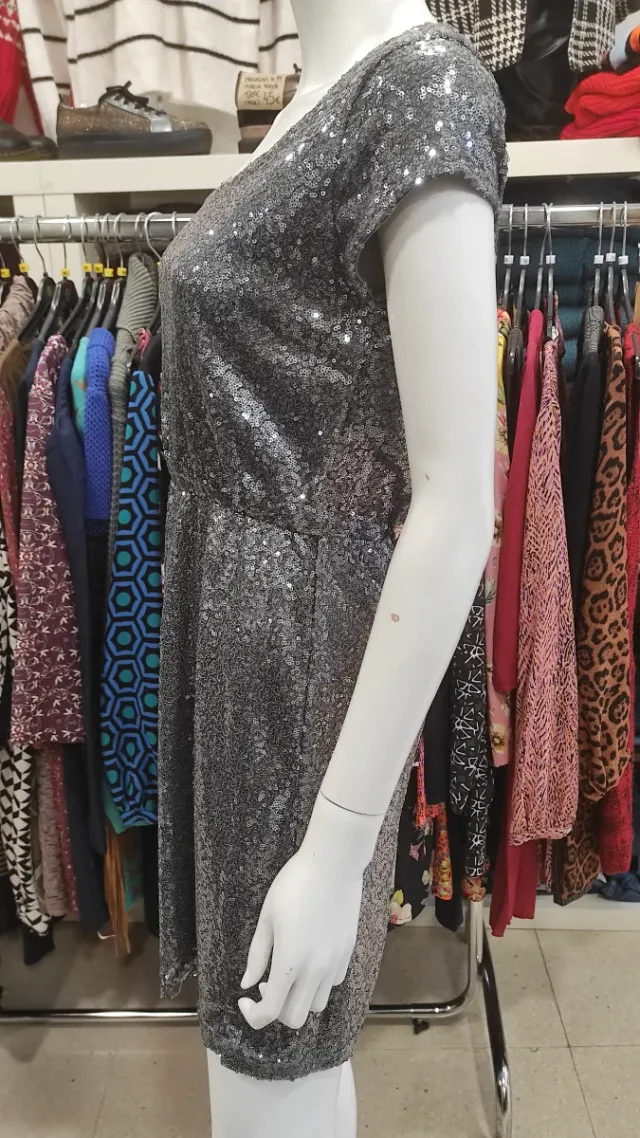 Abito a scintille argento Taglia M