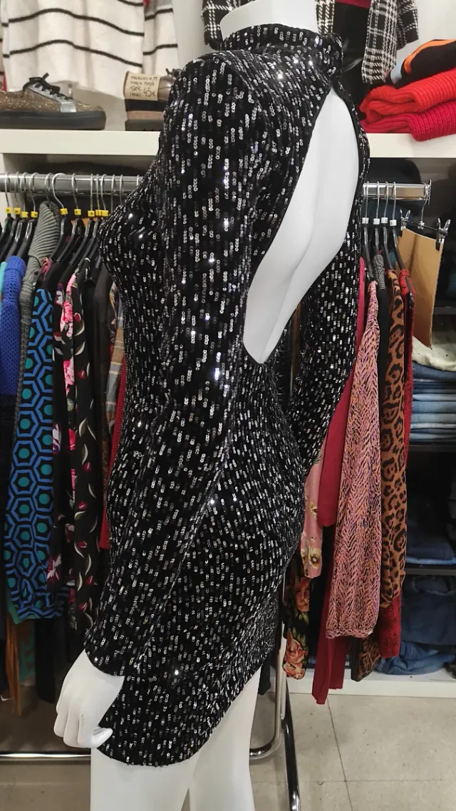 Abito in paillettes in velluto Taglia XS