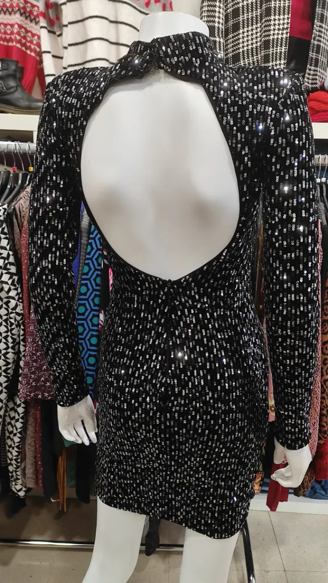 Abito in paillettes in velluto Taglia XS