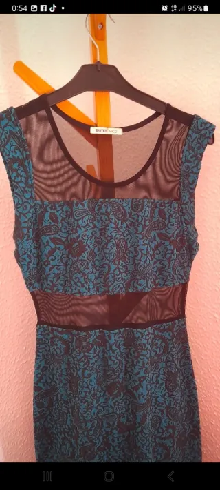 Vestido Sfera verde con transparencias