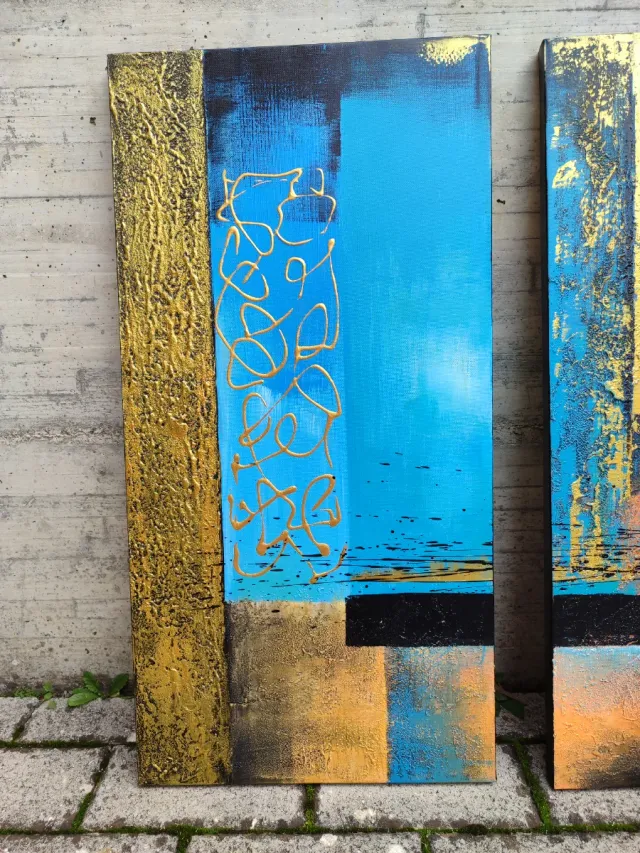 Trittico acrilico su legno