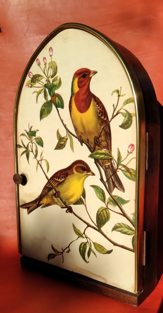 Portachiavi decorativo vintage con uccelli