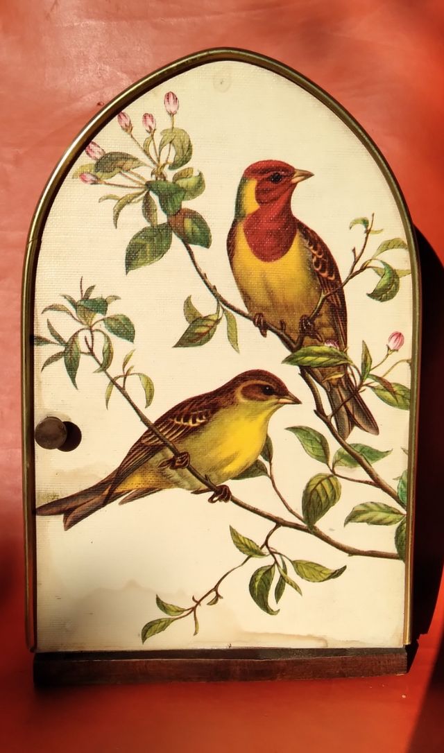 Portachiavi decorativo vintage con uccelli