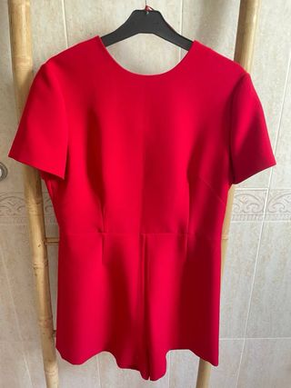 Mono Zara Rojo Lazos Espalda Talla L