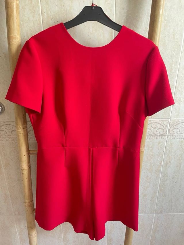 Mono Zara Rojo Lazos Espalda Talla L