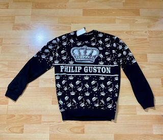 Felpa nera “Philip Guston” unisex – stampa crown