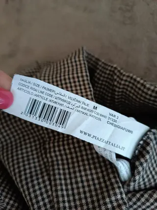 Pantaloni skinny donna marrone beige quadretti