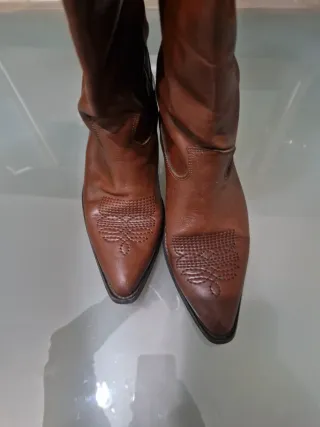 Stivali Alti Marroni in Pelle