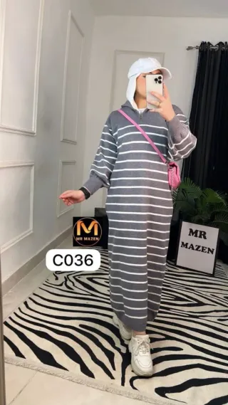 Vestido largo de rayas Talla única