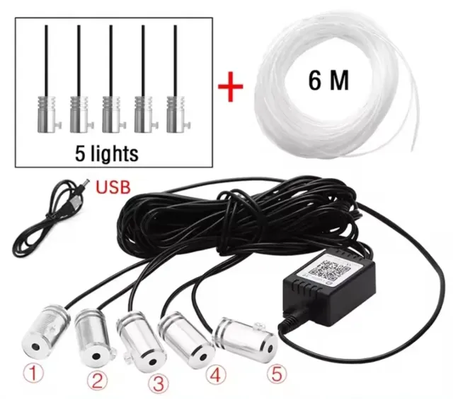 Luz ambiental LED RGB para coche