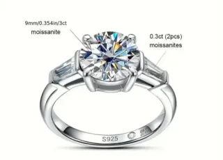 Anillo Plata Ley 3.6 CT Moissanitas