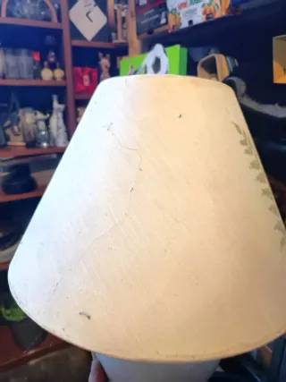 Lampada con paralume e base in vetro