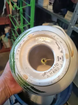 Lampada con paralume e base in vetro