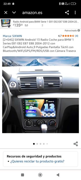 Pantalla Android BMW Serie 1