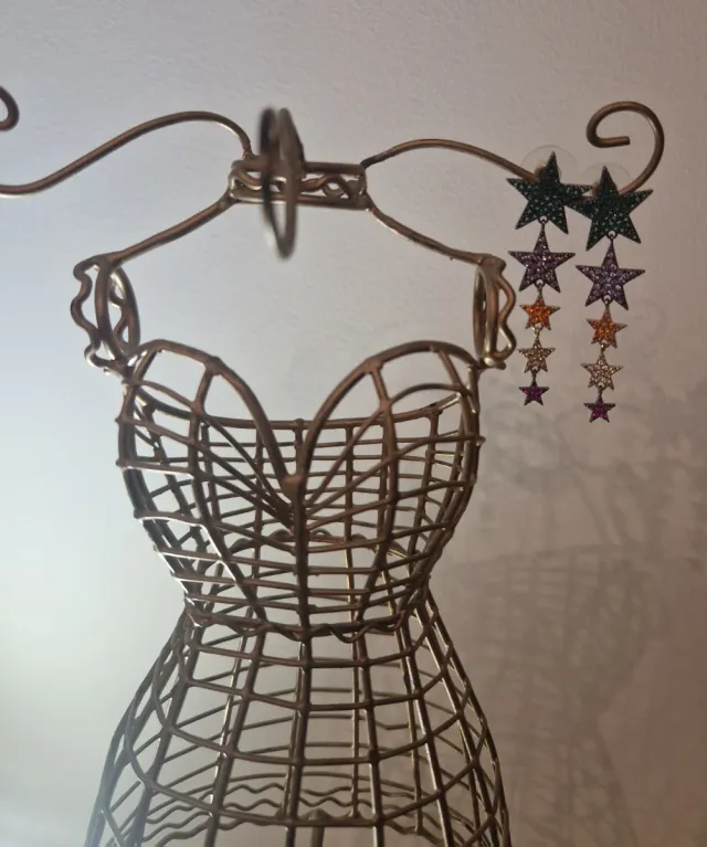 Pendientes Parfois estrellas verdes y morados