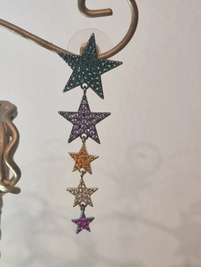 Pendientes Parfois estrellas verdes y morados