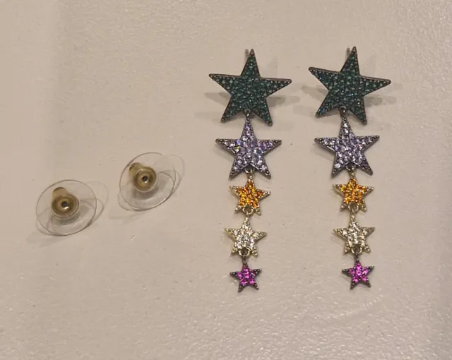 Pendientes Parfois estrellas verdes y morados