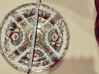 Prato decorativo chinês porcelana com selo