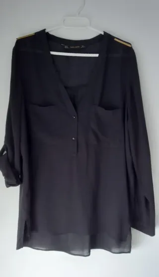 Blusa Zara Talla S Negra