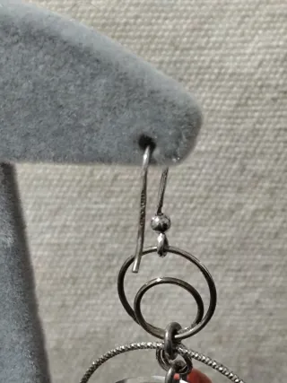 Pendientes Plata 925 y Coral Mediterráneo