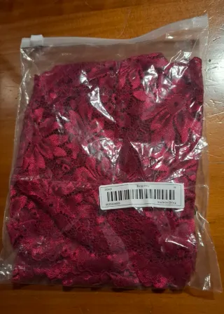 Top lencería encaje burdeos talla M