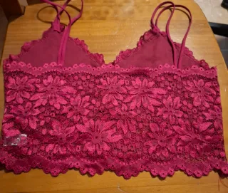 Top lencería encaje burdeos talla M