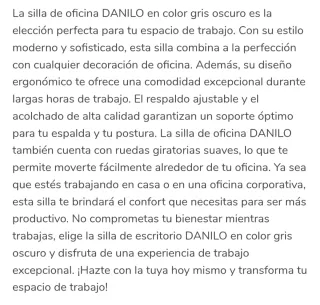 Silla de oficina ergonómica gris Conforama