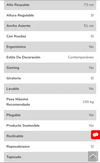 Silla de oficina ergonómica gris Conforama