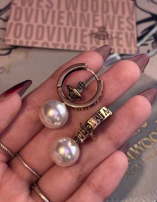 Pendientes vintage diseño Perlas Orbe Saturno