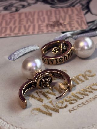 Pendientes vintage diseño Perlas Orbe Saturno