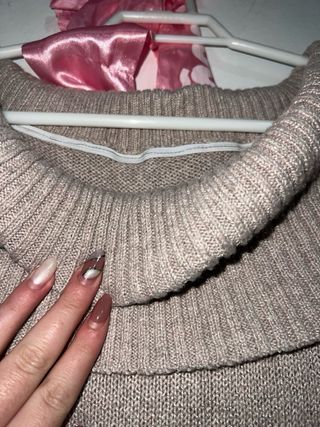 Vestido de lana beige largo