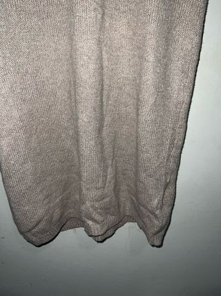 Vestido de lana beige largo