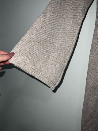 Vestido de lana beige largo